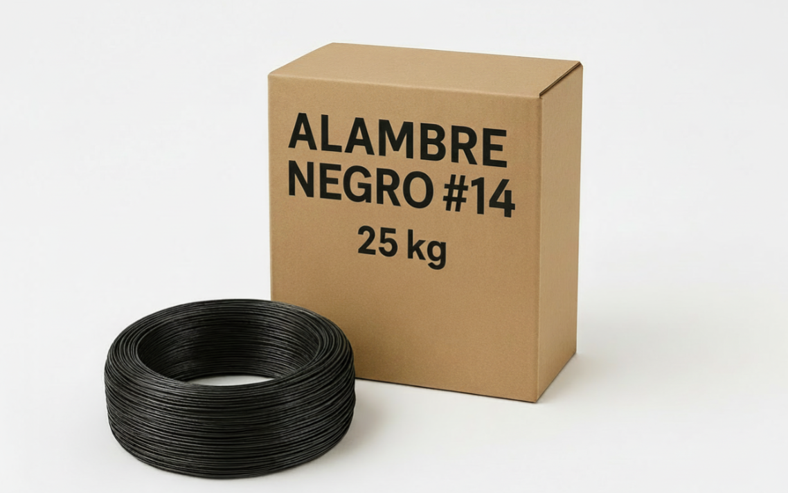 Alambre Negro Recocido #14 — Rollo 25kg