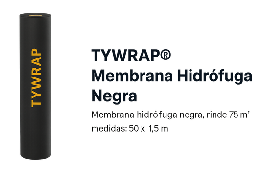 Membrana Hidrófuga Negra 75 m² (50 x 1,5 m)