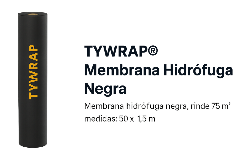Membrana Hidrófuga Negra 75 m² (50 x 1,5 m)