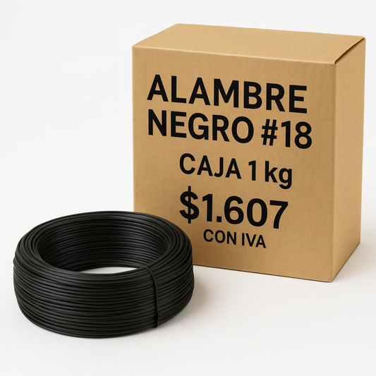 Alambre Negro #18 – Rollo 1 kg