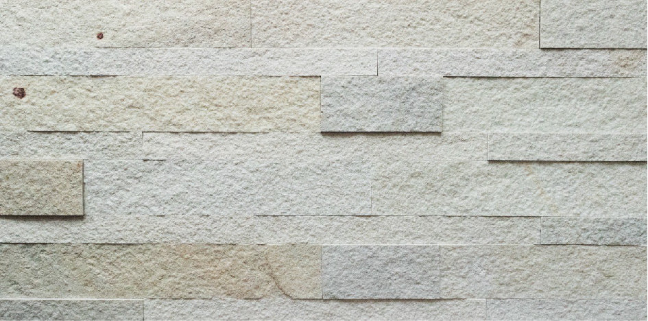 Fachaleta de Piedra Natural Delgada - Caja: 10 unidades - Blanco 