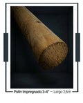 Polín Impregnado 3-4" — Largo 2.6m