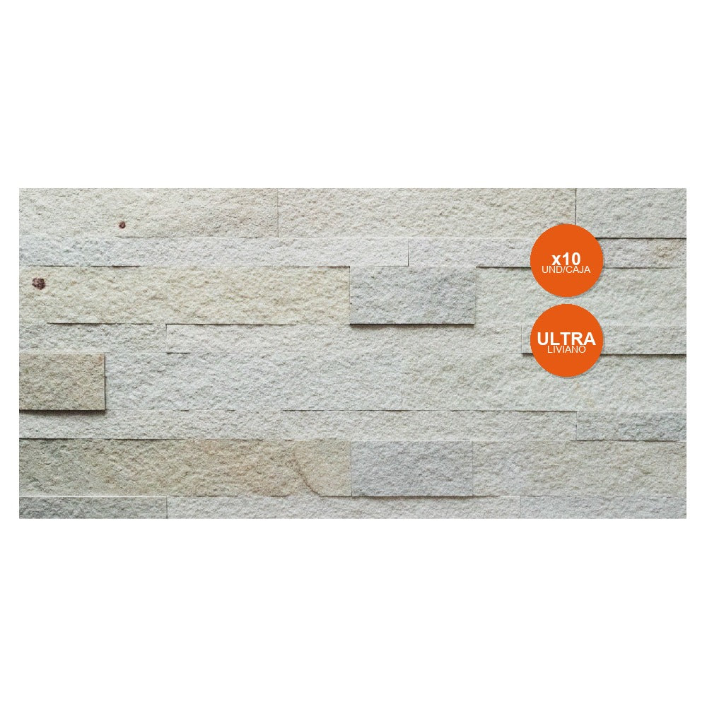 Revestimiento de Piedra Ultraliviano Steinlibr® – Color Blanco