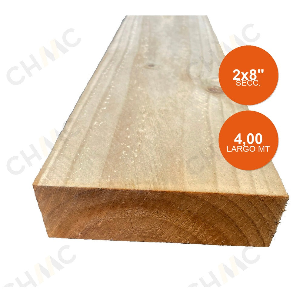 Viga Verde Bruto 2x8 / Largo: 4m